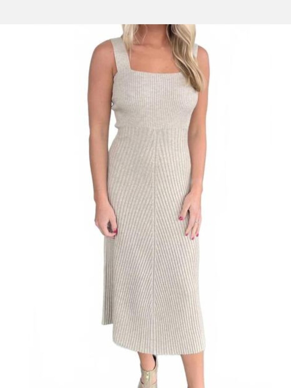 Bluivy Sleeveless Ribbed Sweater Dress
